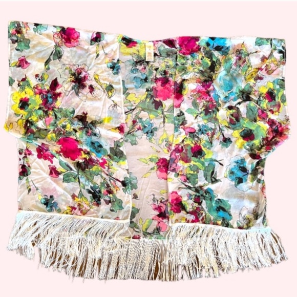 Ocean Pacific Sunwear White Open Front Beach Kimono Cover Up - Picture 6 of 7